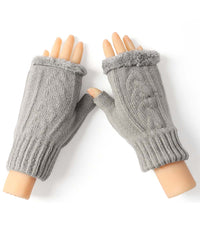 Fingerless Plush Gloves