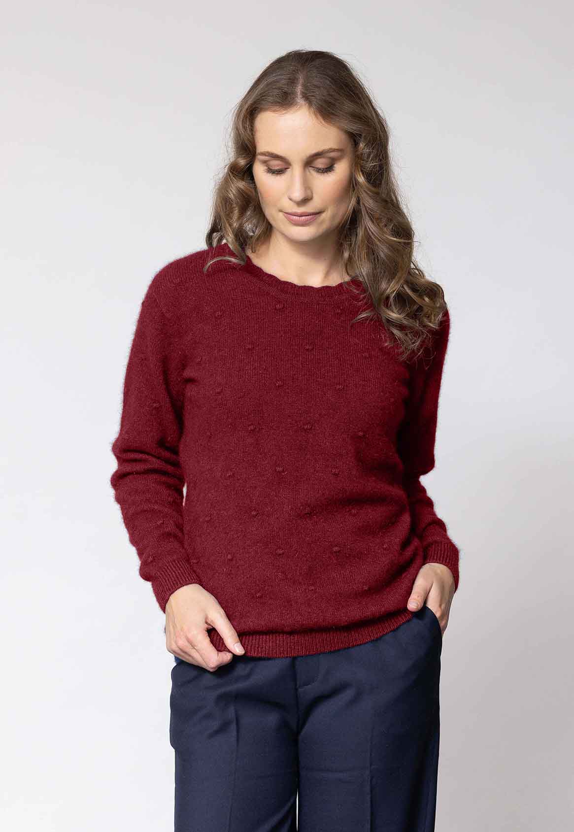 Women's Merino Possum Pin Dot Crew Sweater